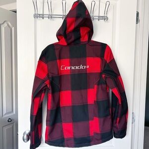 Spyder Shell red and black plaid CANADA, Alpine Canada Jacket